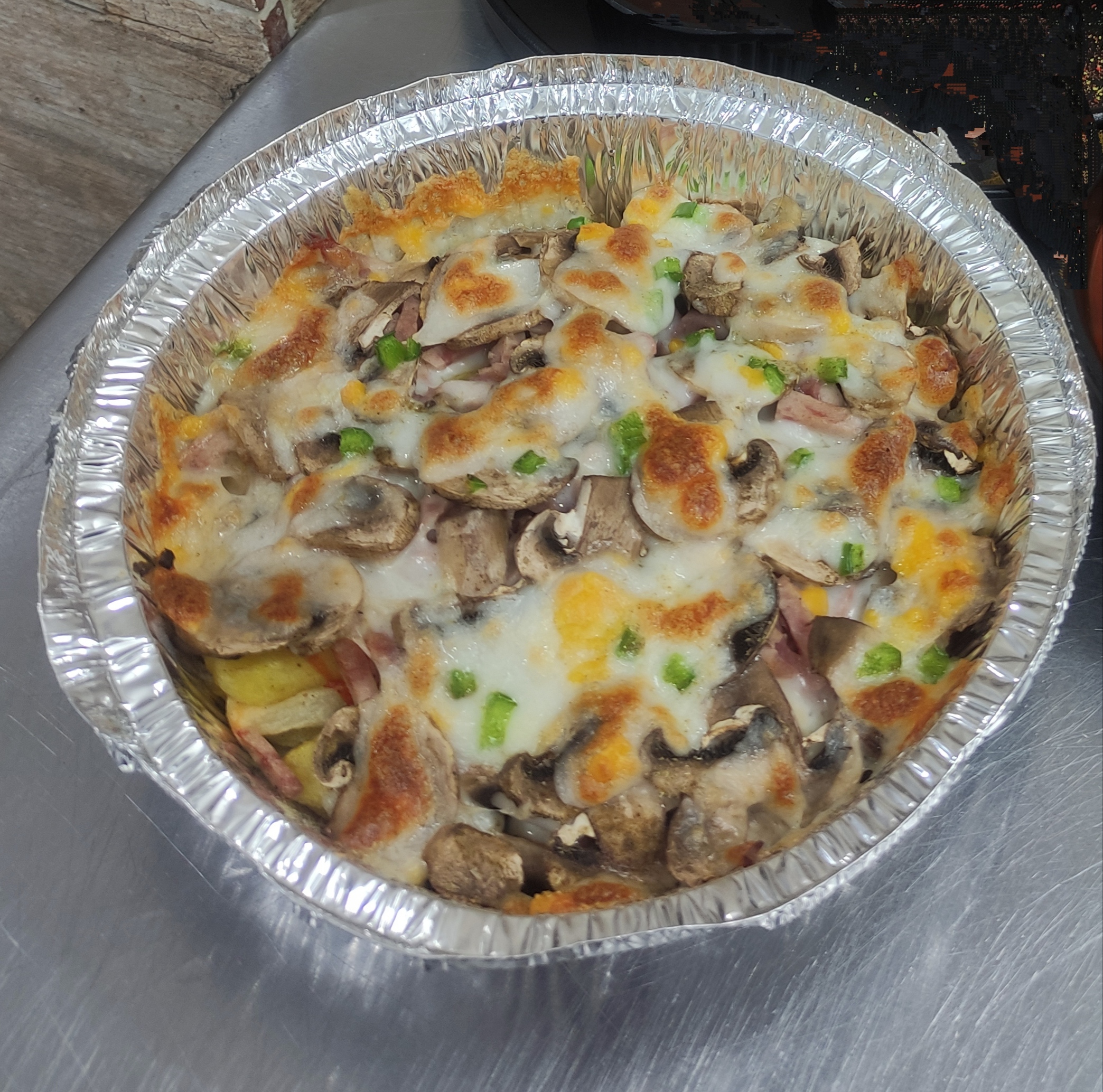 سیب زمینی با ژامبون و پنیر